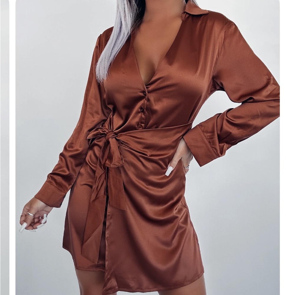 Brown Wrap Dress- Brand New